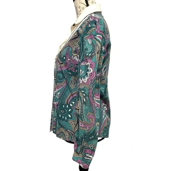 Vintage Circle T Marilyn Lenox Button Front Shirt Rodeo Western Size 9/10 - Picture 4 of 7